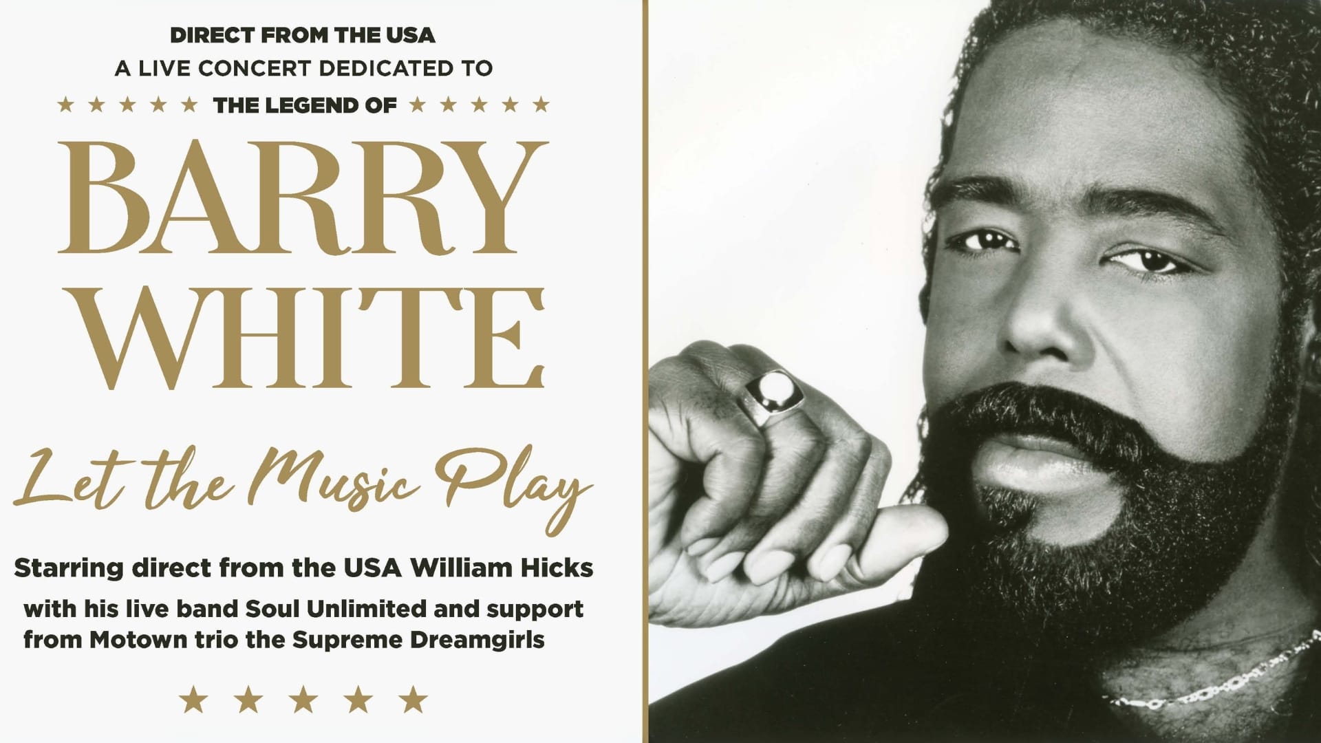 THE LEGEND OF BARRY WHITE - Let the Music Play! - Queen's Theatre THE LEGEND OF BARRY WHITE - Let the Music Play! - Queen's Theatre